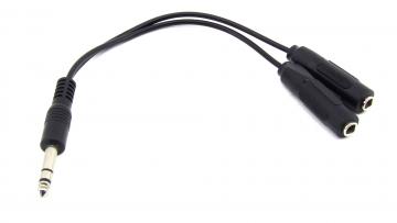 Y-Adapter 6,3mm Klinke - zum Aufteilen eines Audiosignales leihen Y-Adapter - 6,3mm leihen