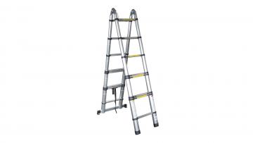 Teleskop-Leiter Stand-Leiter Treppenleiter 8x2 leihen 5m Teleskopleiter leihen