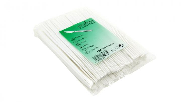 100x Plastikmesser Einwegbesteck Einwegmesser weiß kaufen Plastikmesser kaufen