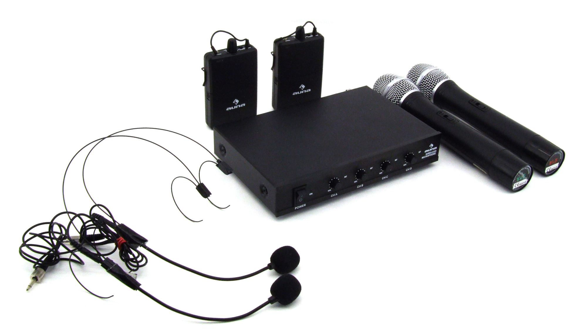 4x Funk-Mikrofon Set Headset leihen Funk-Mikrofon Set leihen