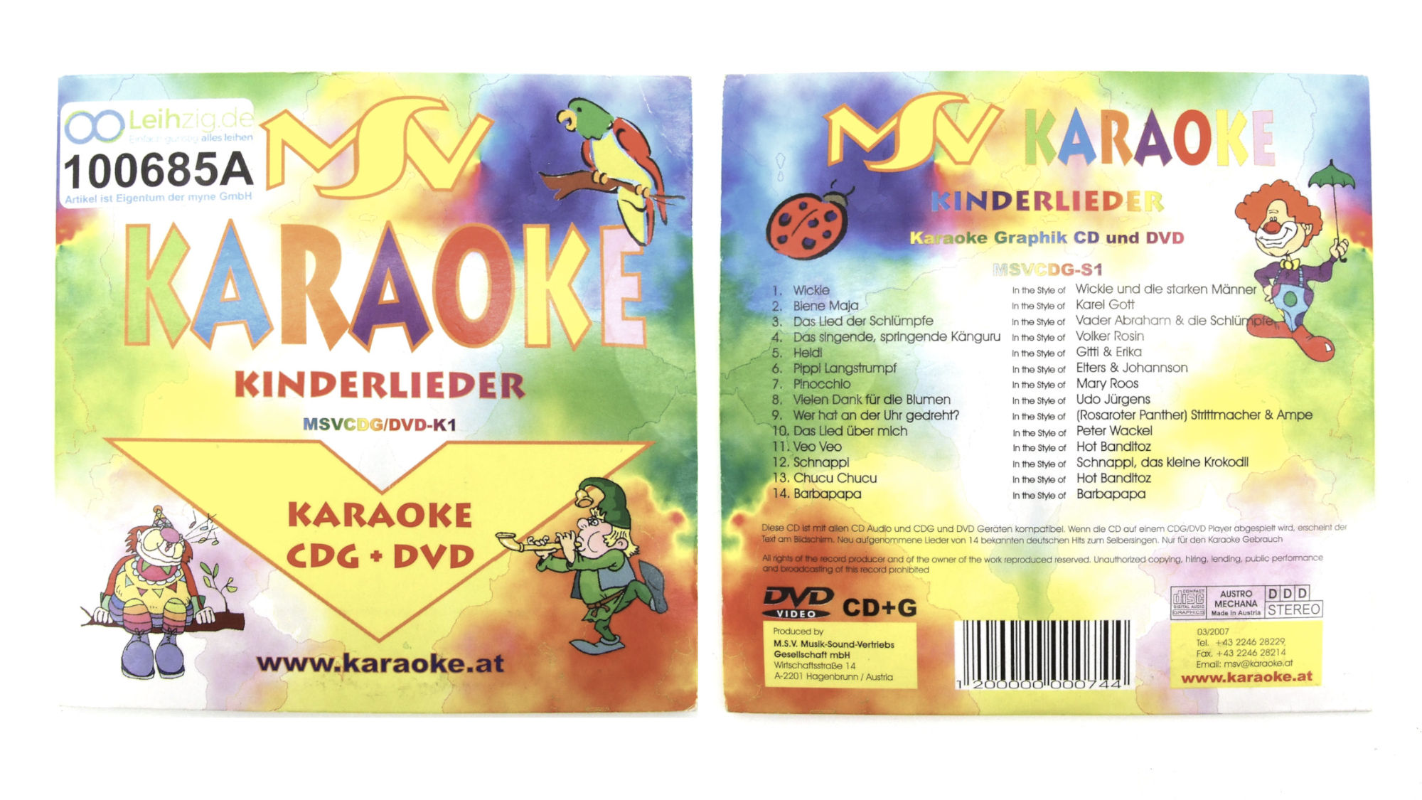 Karaoke Kinderlieder 1x CD 14 Lieder leihen Karaoke CD Kinderlieder leihen