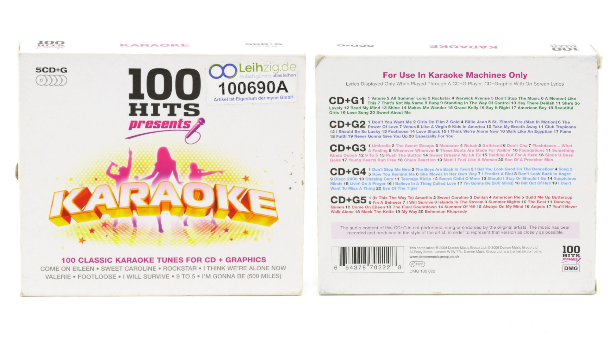 Karaoke Greatest Hits 5x CD 100 Lieder leihen Karaoke CDs Greatest Hits leihen