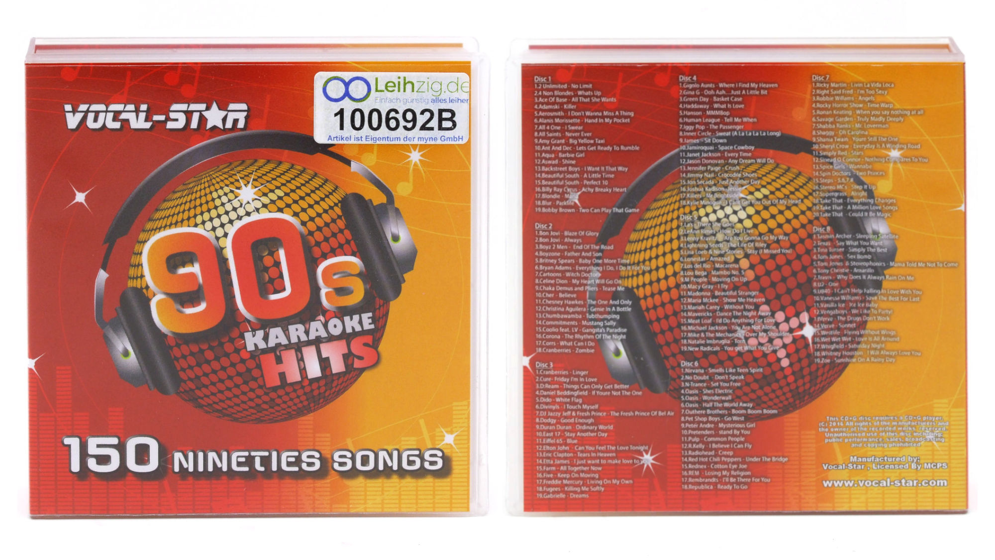 Karaoke 90er Hits 8x CD 100 Lieder leihen Karaoke CDs 90er leihen