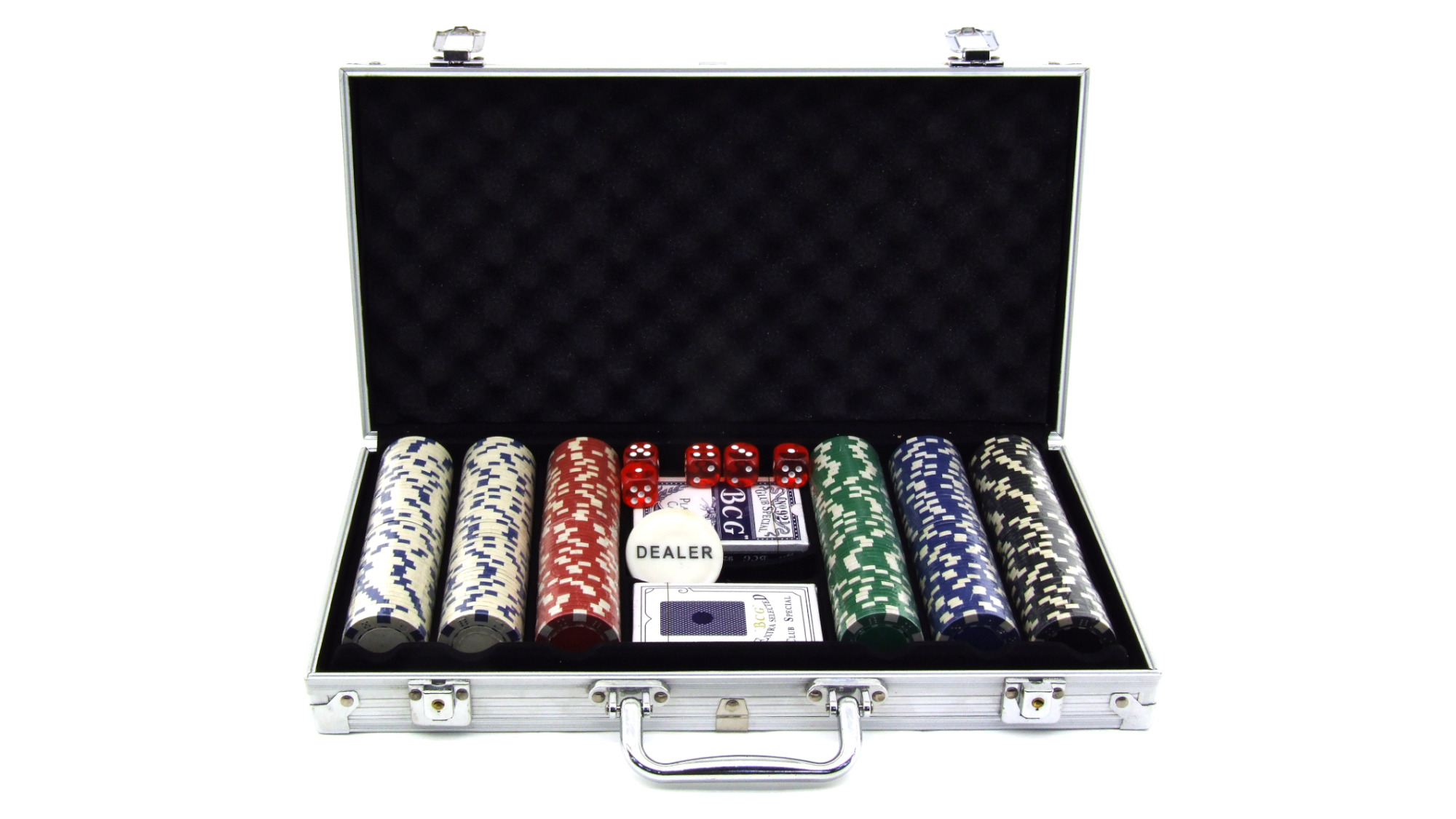 Poker-Set Pokerkoffer Poker-Chips Spielkarten leihen Poker-Set leihen