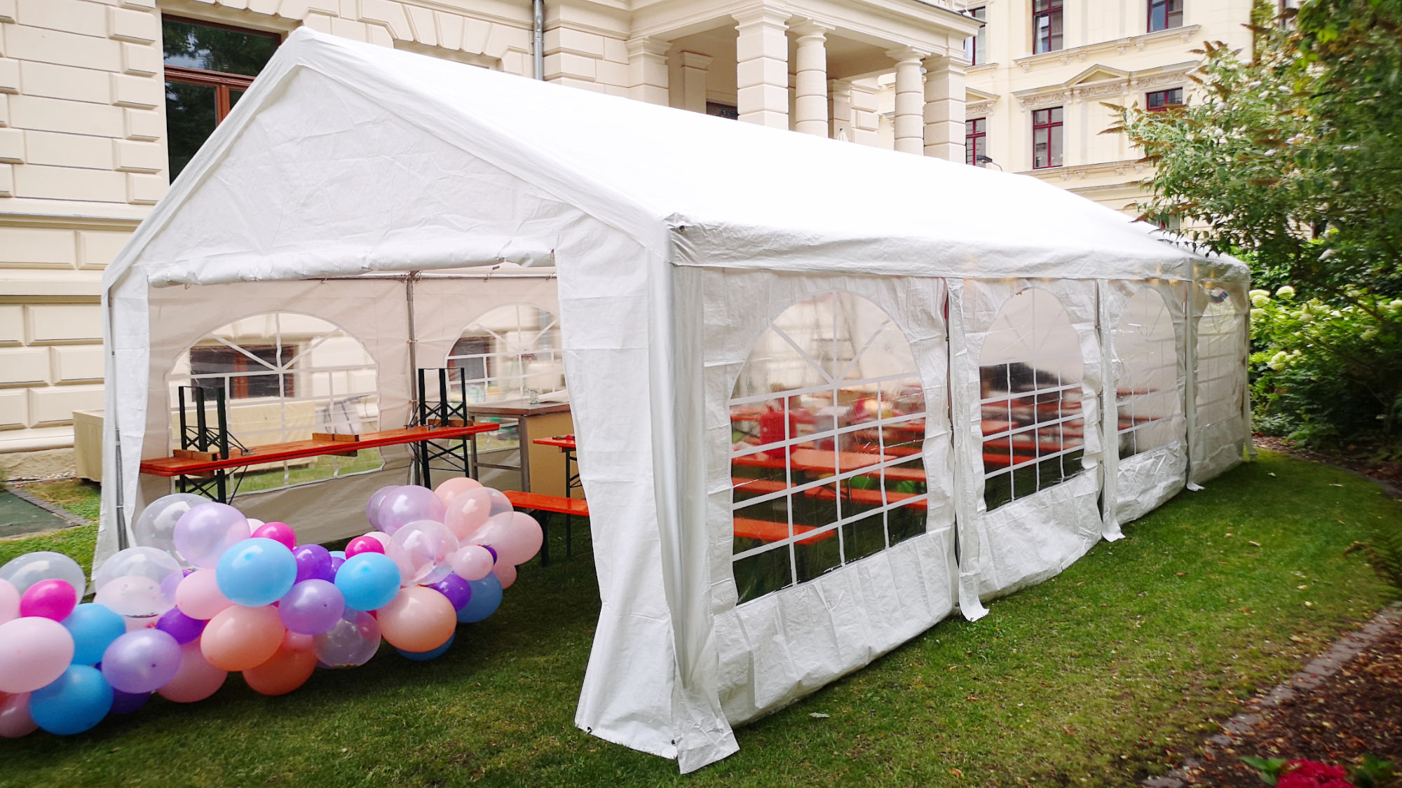 Klap Partyzelt Pavillon 3x3m Festzelt Bierzelt Gartenzelt Vereinszelt Markt Zelt 