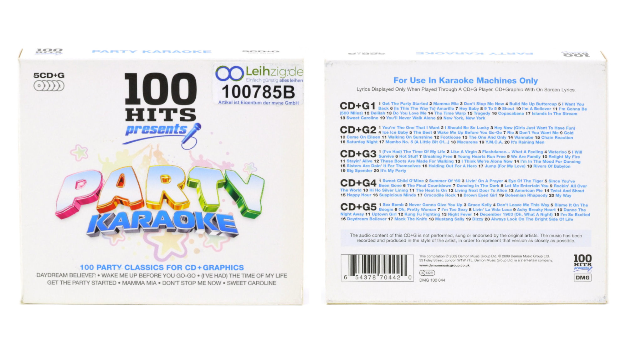 Karaoke Party Hits 5x CD 100 Lieder leihen Karaoke CDs Party Hits leihen