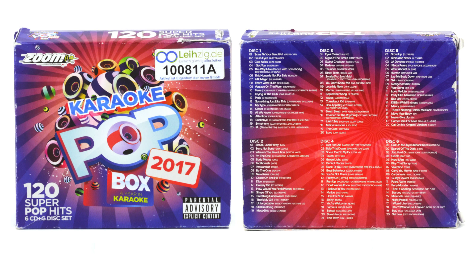 Karaoke Pop Box 2017 6x CD 120 Lieder leihen Karaoke CDs Pop Box 2017 leihen