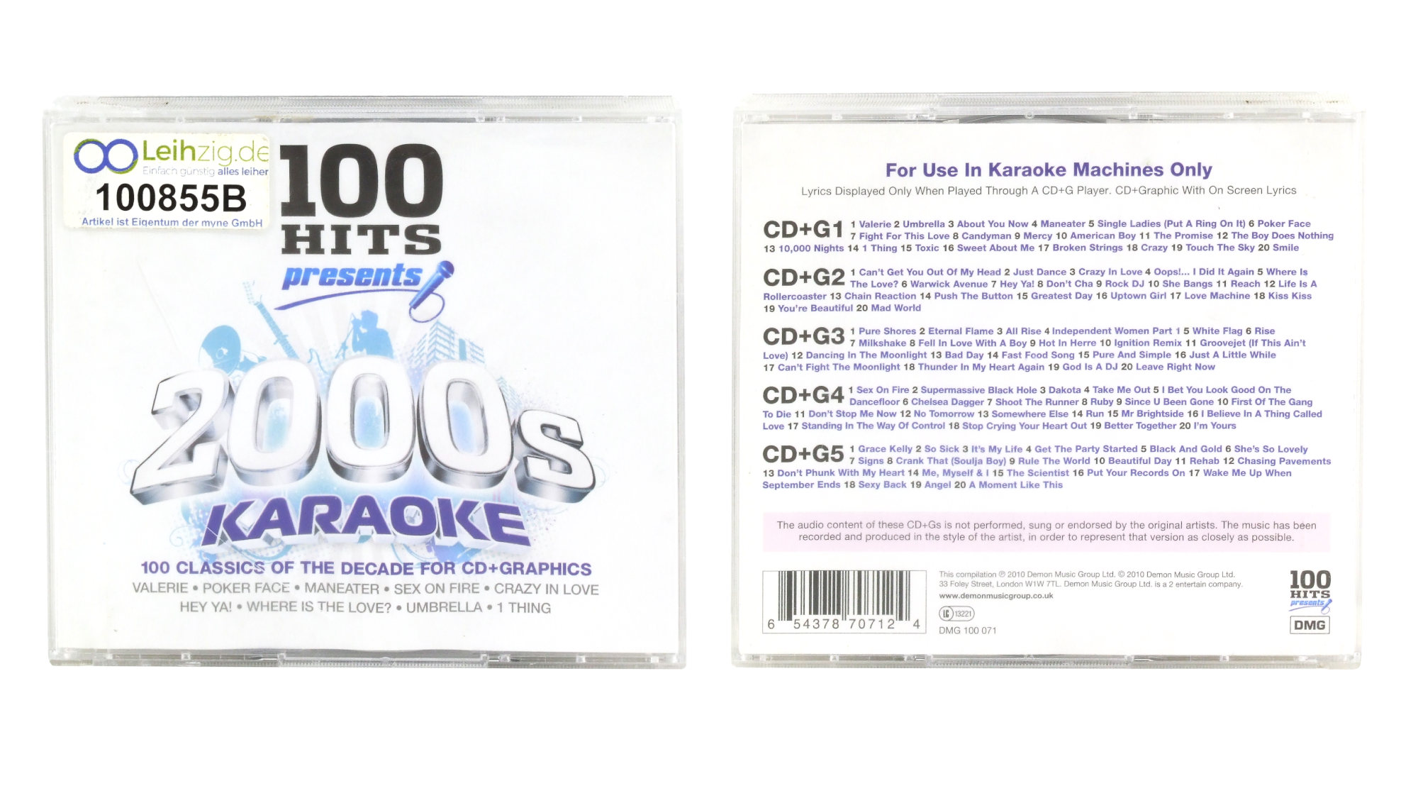 Karaoke 2000er Hits 5x CD 100 Lieder leihen Karaoke CDs 2000er leihen