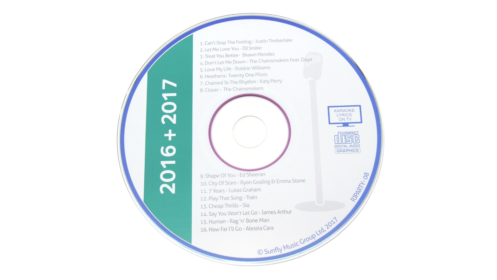 Karaoke Chart Hits 2016 + 2017 1x CD 16 Lieder leihen Karaoke CDs Chart Hits 2016 + 2017 leihen