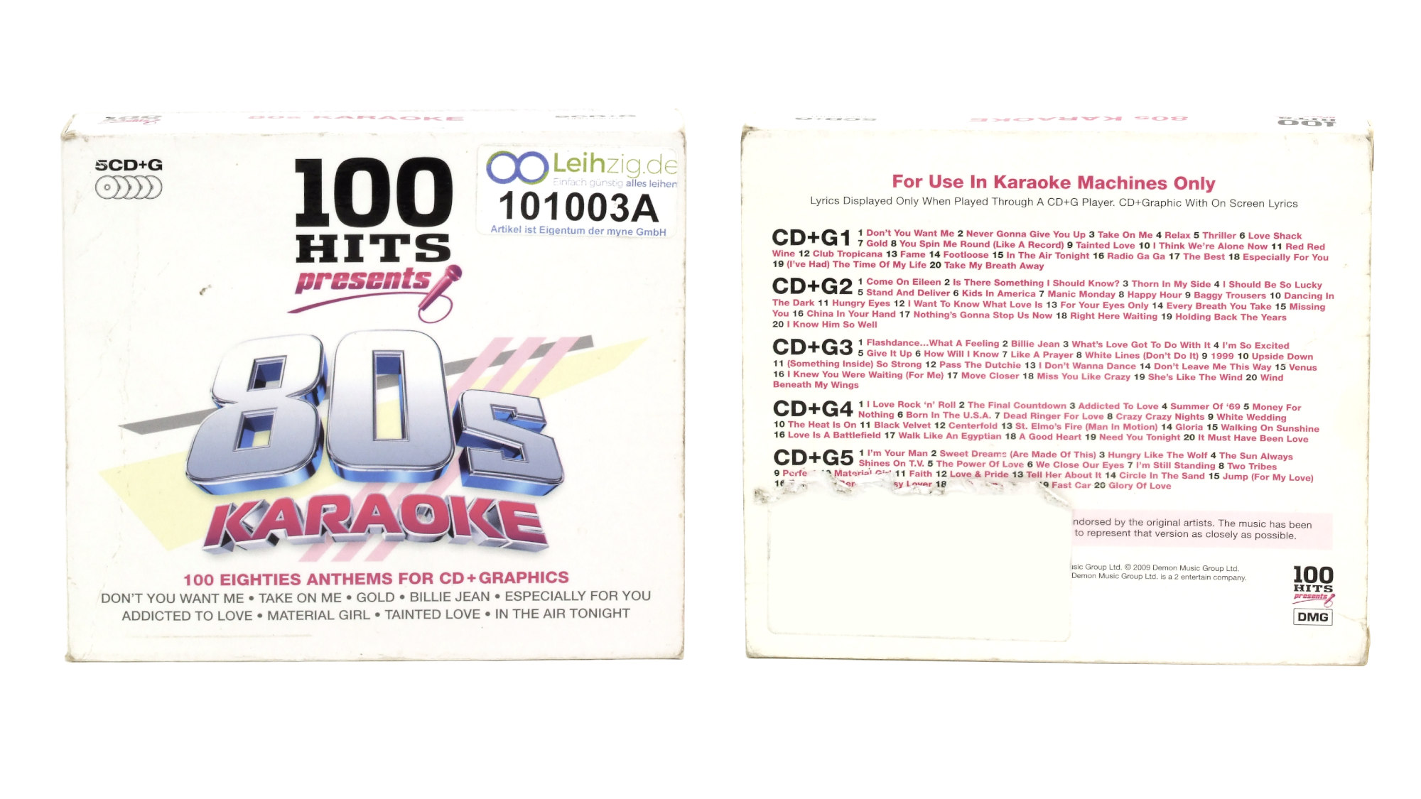 Karaoke 80er CD Hits 5x CD 100 Lieder leihen Karaoke CDs 80er 5x CD leihen